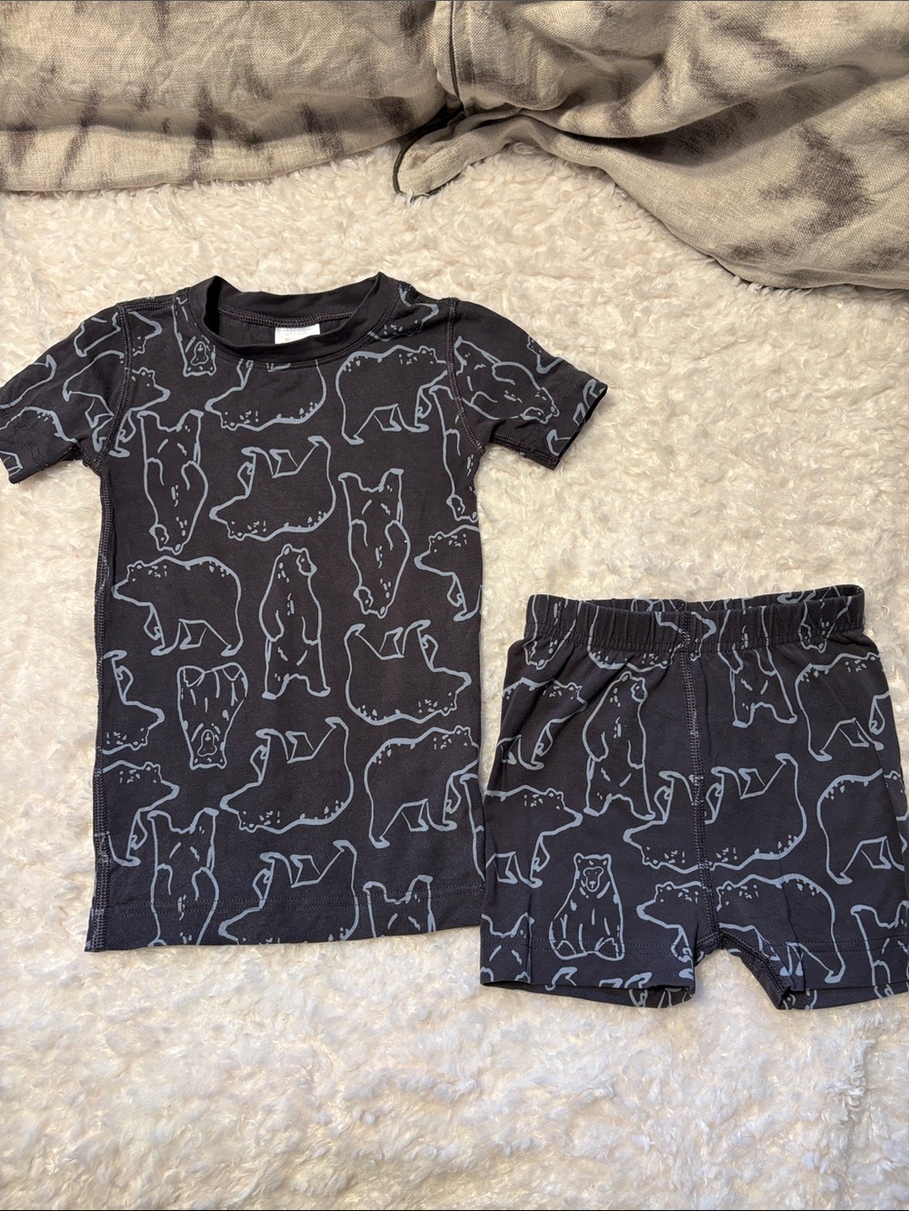 HannaSoft Short Sleeve Shorts Pajamas Bear Print Hanna Andersson 3T